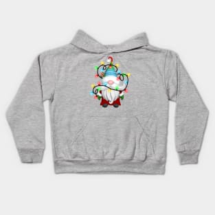 Gnome Wrapped in Christmas Lights Kids Hoodie